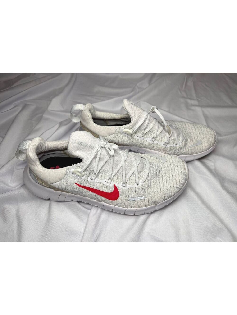 Men's Nike Free RN 5.0 Next Nature in White Siren Red Size 9